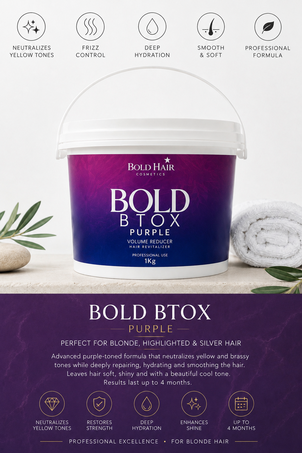 Bold Btox Purple – Professional Hair Botox 1kg
