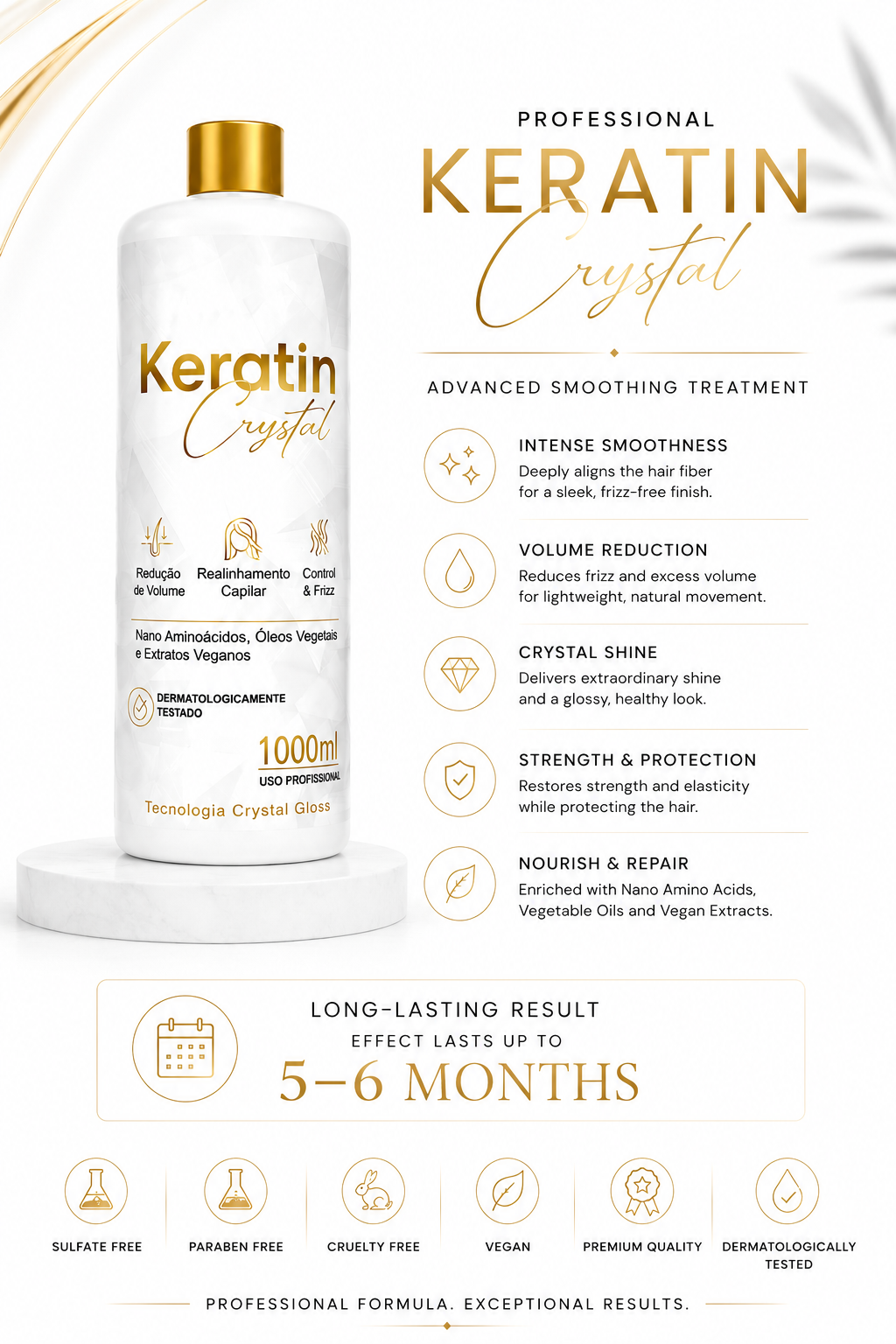 Excellya Keratin Crystal – Professional Keratin Treatment 1000ml